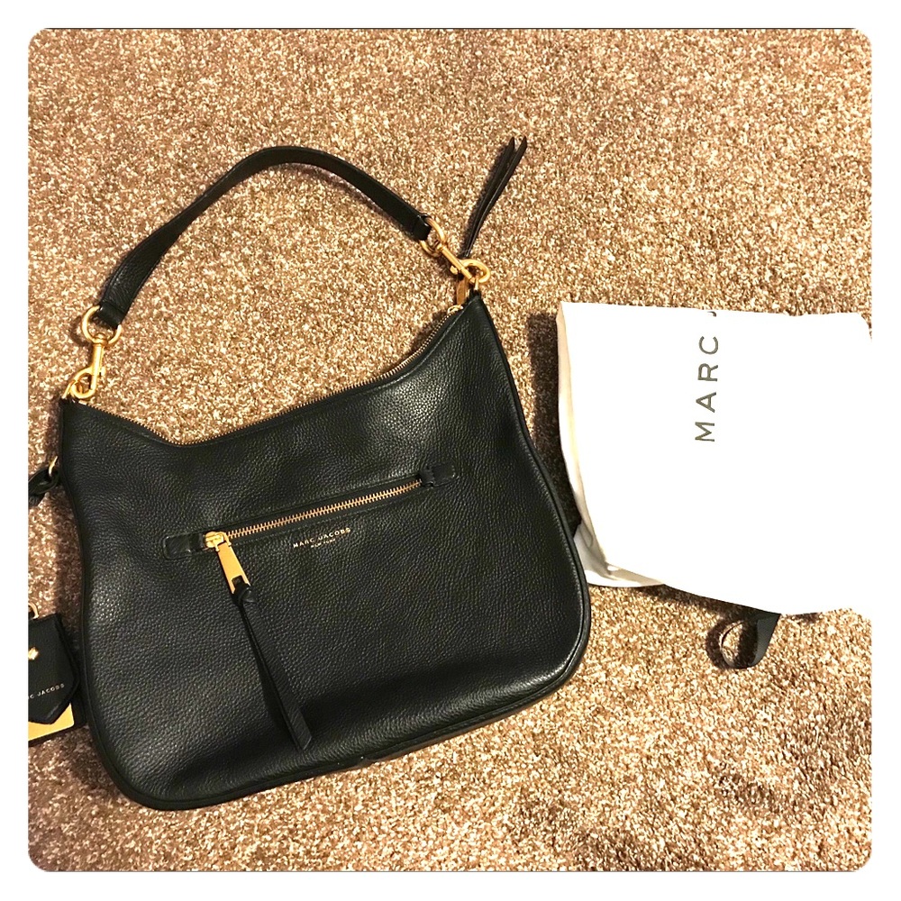 Marc Jacobs Recruit Leather Hobo Bag - Black